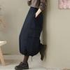Cotton Padded Plus Size High Waist Vintage Spring Autumn Winter Casual Loose Long for Woman Skirts Womens Skirt