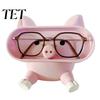 Cell Phone Stand for Desk Cartoon Pig Glasses Holder, 3D Printed Desktop Organizer, PLA Plastic Organizer Stable Decorative Ornament Office
