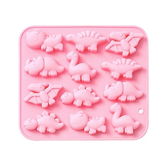 Форма для льда Yousheng, силиконовый поддон, 12 ячеек, 6 форм динозавров, пищевая гибкая форма для приготовления шоколадного льда, для приготовления тортов, для детей, принадлежности для выпечки