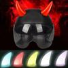 2Pcs Universal Glow Demons Horn Helmet Decoration for Night Riding Safety Personalized LED Helmet Lights USB Rechargeable Helmet Decoration