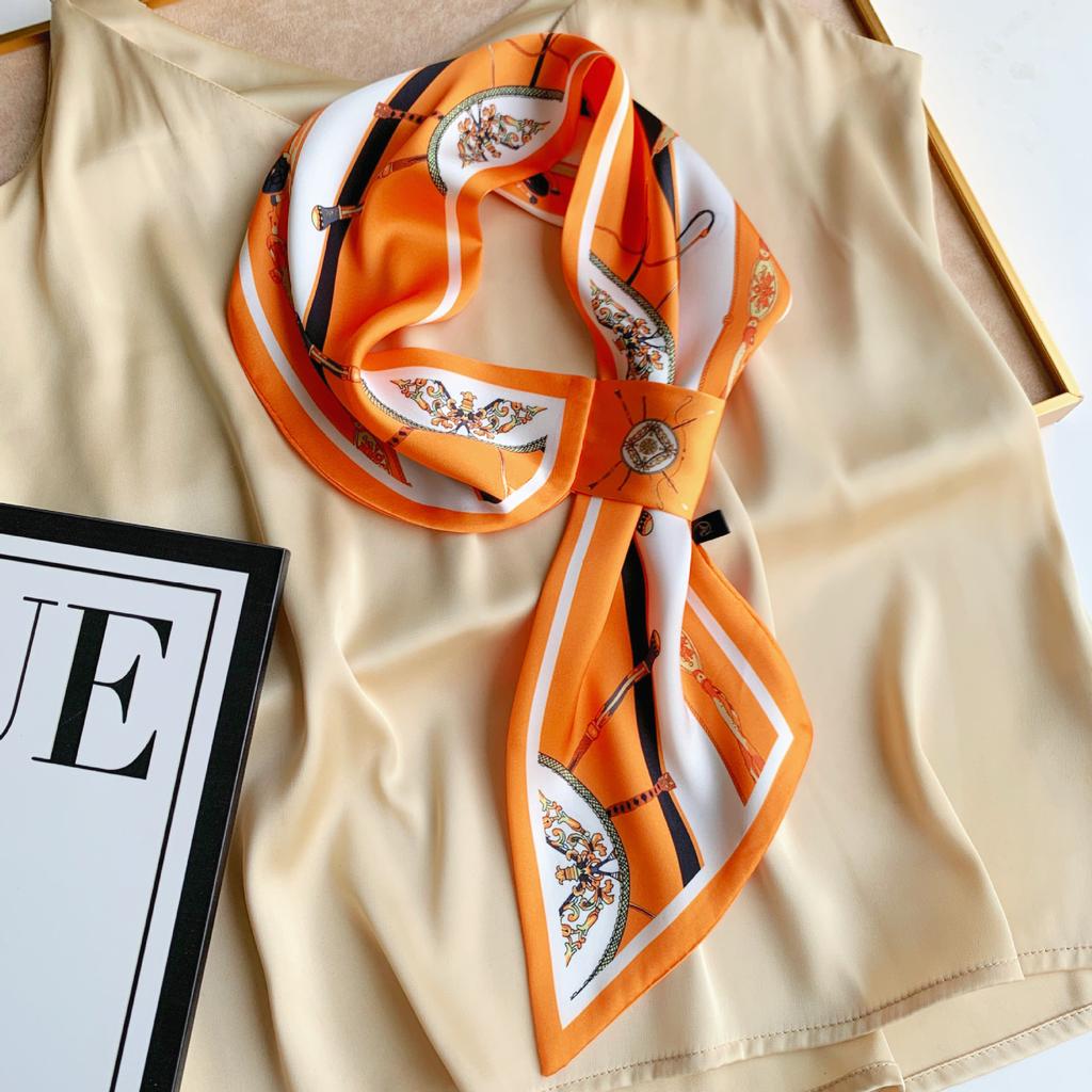 Длинный маленький шелковый шарф, высококачественная сумка для шарфа, универсальная подходящая к рубашке, шарф