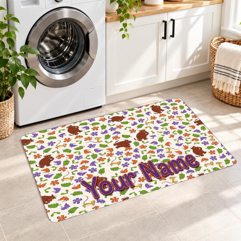 The Gruffalo Custom Text Flannel Floor Rug Soft Kitchen Mat Personalized Non Slip Carpet