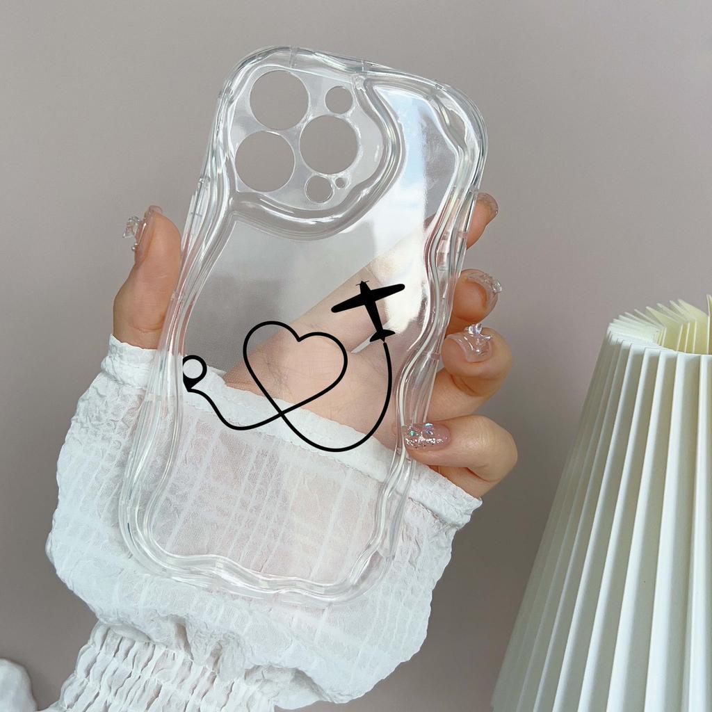 Мягкие волнистые чехлы для телефонов N68 с изображением траектории полета самолета для iPhone 14 Pro Max 13 mini 15 Plus XR 7 8 6 XS Max 12 11, защитный чехол-бампер