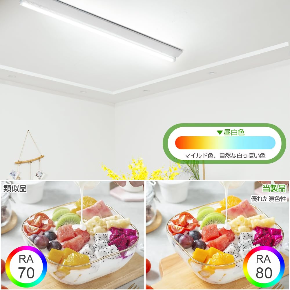 Single-side power supply LED fluorescent lamp, 40W straight tube, high light output of 5400lm, equivalent to two light sources, 5000k daylight white,