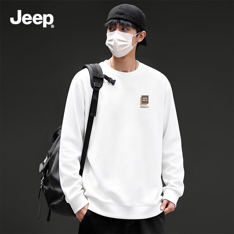 Jeep Мужской свитшот с круглым вырезом, тяжелый вес, свободный крой