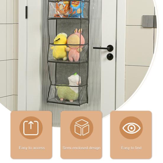 Storage Hanging Bag Organizer Strong Load-Bearing Large Capacity Simple Installation Multipurpose Storage Holder with Metal Hooks