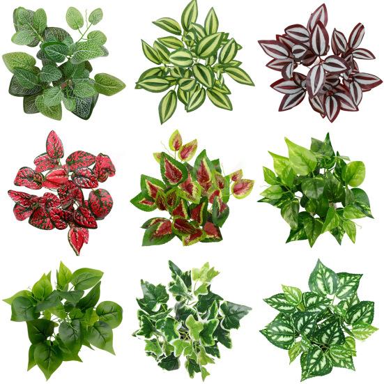 Clear Texture Artificial Leaf Fadeless Plastic Floral Arrangement Simulation Plant Home Decor