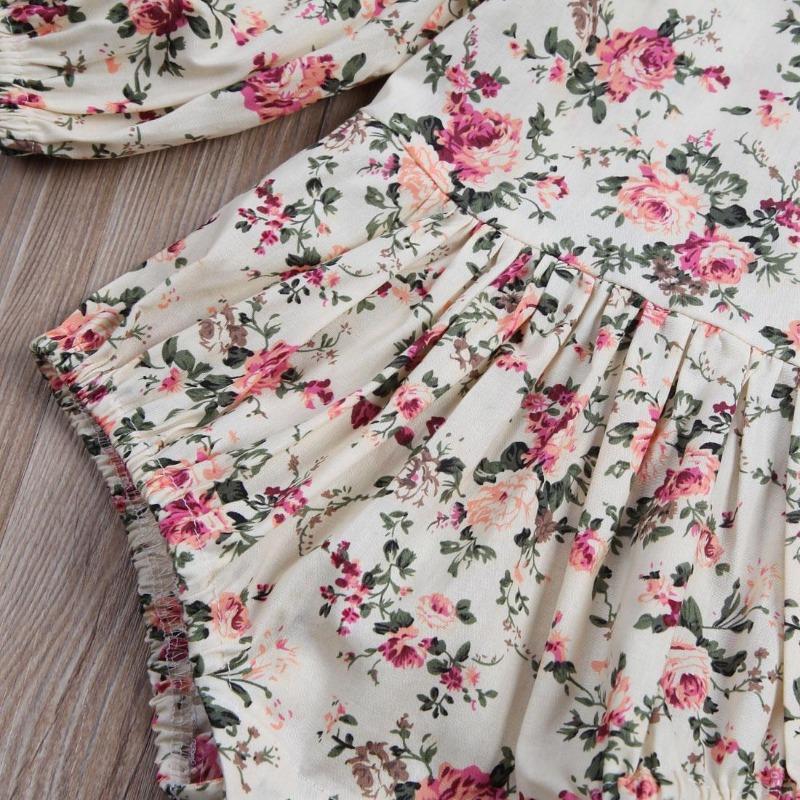 Комбинезон для маленьких девочек, винтажный комбинезон с длинными рукавами для новорожденных девочек, весенне-осенняя одежда для маленьких девочек