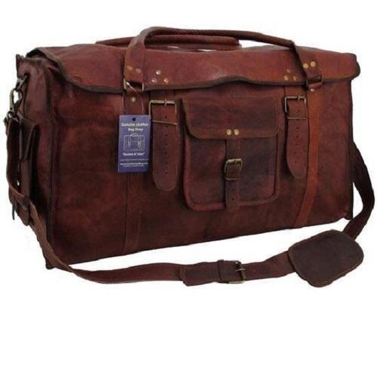 Мужская винтажная дорожная сумка Weekender с клапаном из натуральной кожи длиной 24 дюйма