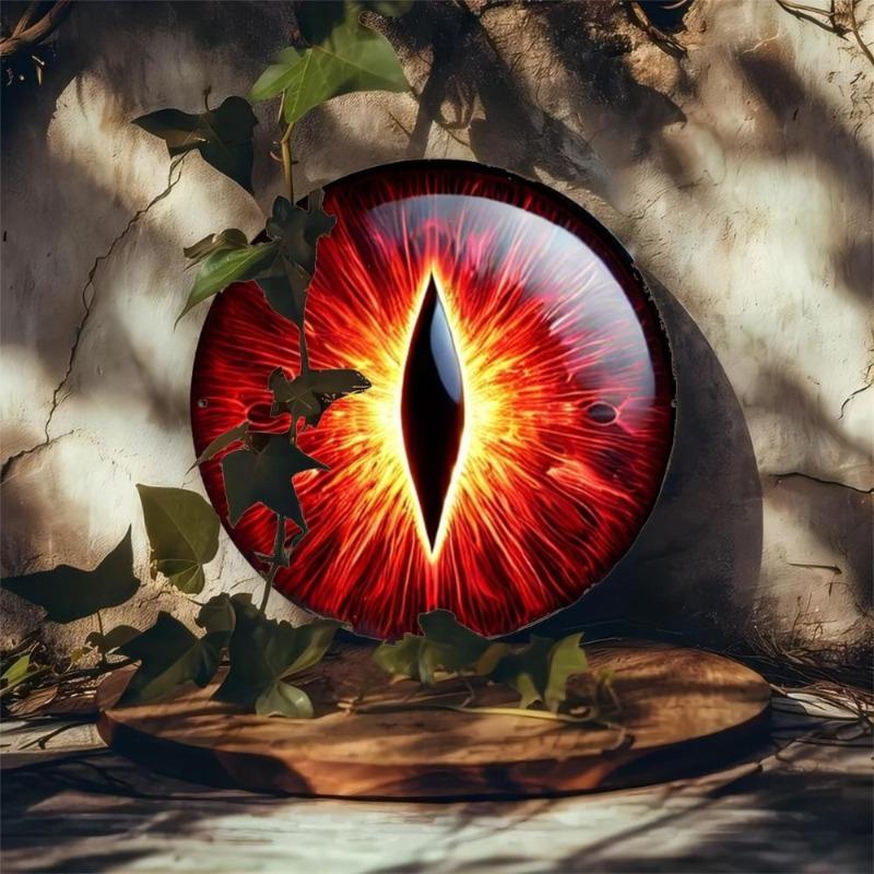 Witch Broom Halloween Sign, Round Aluminum Wall Plaque 20x20cm