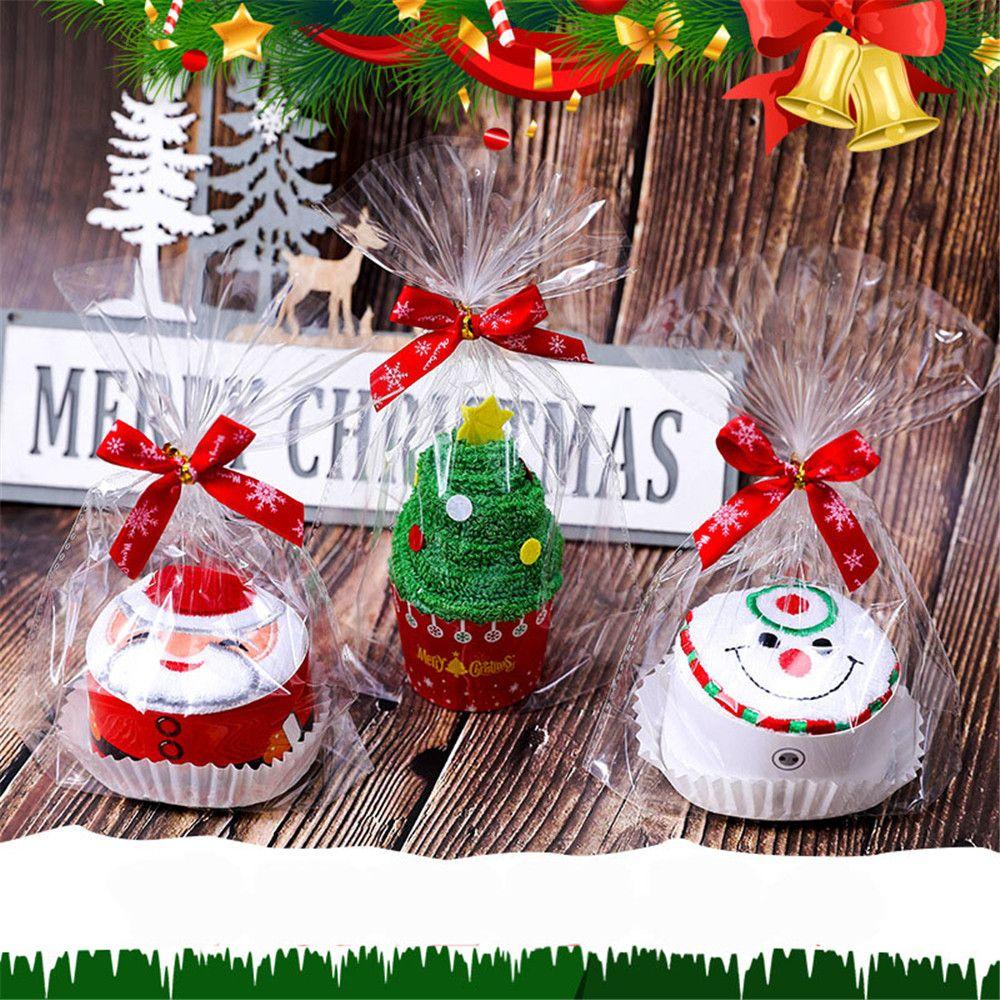 New Year Decoration Cupcake Cotton Towel Christmas Decorations Christmas Towel Merry Christmas Gift