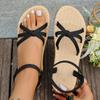 Модные женские сандалии Мягкая подошва Удобные сандалии на плоском каблуке Модные сандалии на шнуровке Нескользящая износостойкая обувь Женские сандалии
