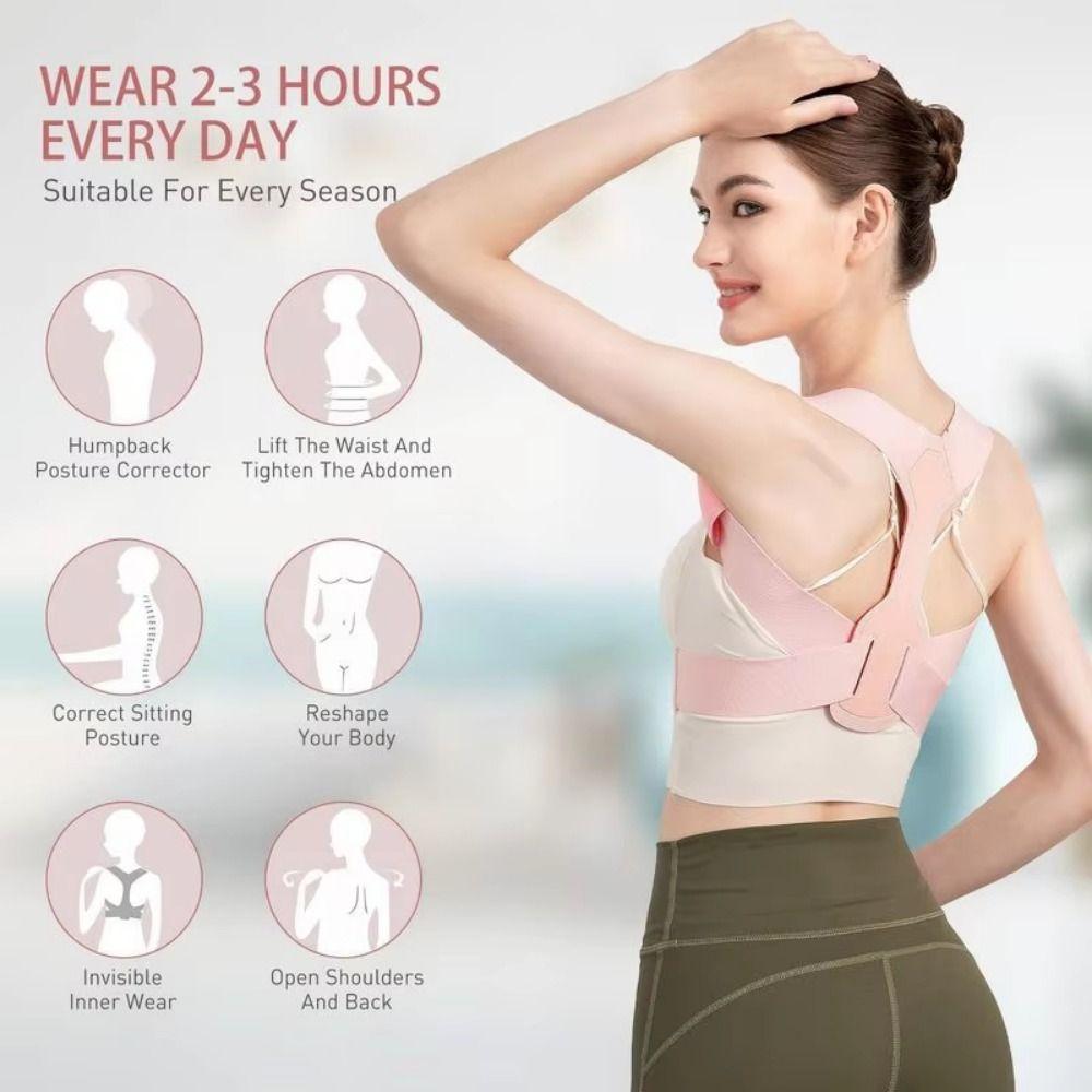 Breathable Back Support Belt Invisibility Corrector Corset Back Neck Brace  Spine Support
