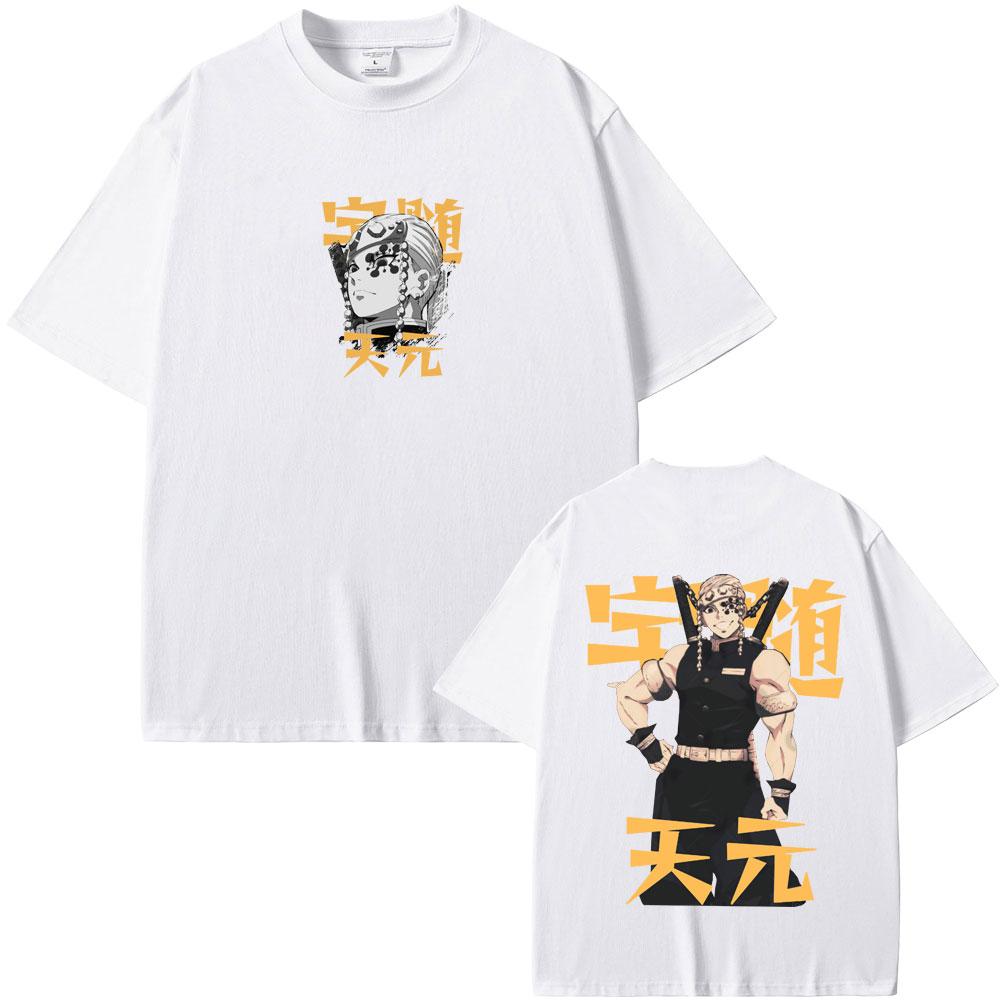 Anime Demon Slayer Uzui Tengen Graphic T-shirt Muscle Mouse Funny Meme T Shirts TopsMen Women Manga Oversized Crewneck Tshirt