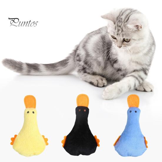 Игрушка-дразнилка для кошек и домашних животных, утка, милая форма, содержит кошачью мяту, шуршащая бумага, очистка зубов, очищение желудка, эмоциональный комфорт, ПП-хлопок, плюш, для дома