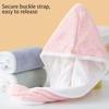 Soft and Absorbent Hair Drying Caps Coral Fleece Hair Towel Wrap for All Ages Button Closure Moisture Absorption