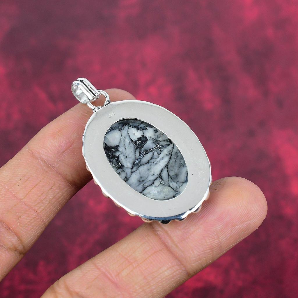 Подвеска из цельного серебра Pinolith Jasper 925 пробы, ювелирные изделия с подвеской из драгоценных камней ручной работы, подарки для жены, абсолютно новый кулон