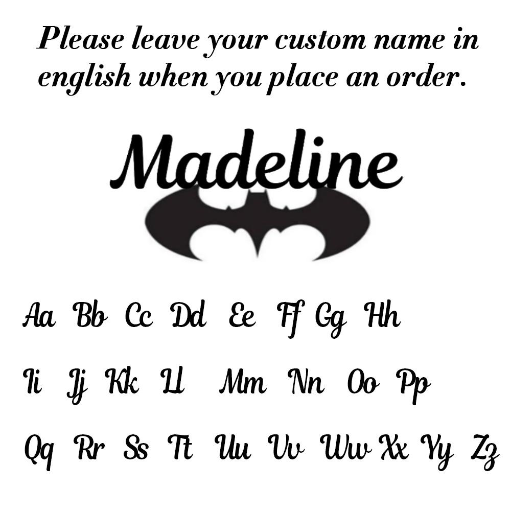 Jeshayuan Custom Bat Name Necklace Custom Gothic Name Necklace For Women Old English Font Name Necklace with Bat For Men