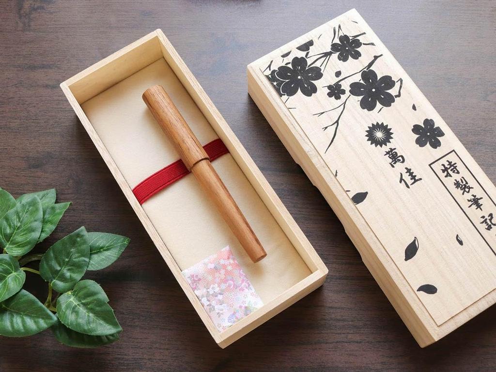 WANCHER Sekaiju Перьевая ручка из тикового дерева, тщательно отобранного из лучших пород дерева, Перьевая ручка экстратонкого письма, Корпус, Мировая [WANCHER Pen] (EF (Позолоченный))