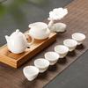 Magnesium Ze Suet Jade Porcelain Kung Fu Tea Set, a Complete Set of White Porcelain To Make Tea, Drink Tea, Cover Bowl, Teapot, Teacup, Household