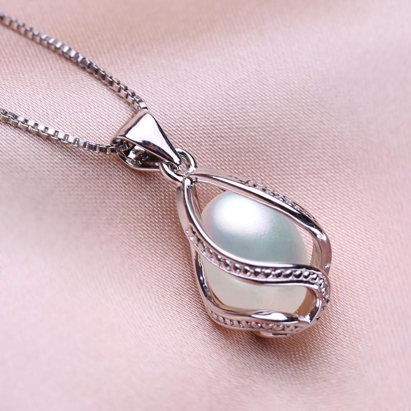 seniko Серебряное ожерелье из пресноводного жемчуга с геометрической клеткой для женщин