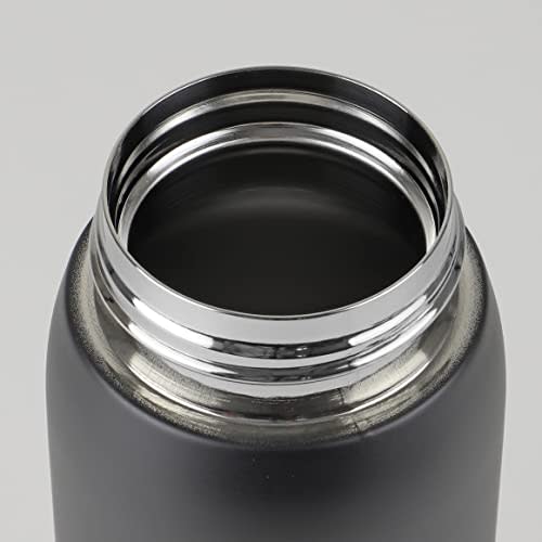 Pearl Metal HB-4759 Matte Black 500ml Lightweight One-Touch Mug, Cafe Mug Porter