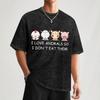 I Love Animals So I Dont Eat Them Vegan Tshirt Casual Pattern Print Tee Shirt