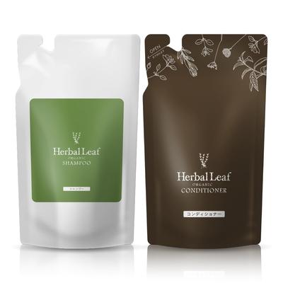 Набор сменных блоков шампуня-кондиционера Herbal Leaf Organic, увлажняющий, высокоувлажняющий, с аминокислотами, для чувствительной кожи головы, 285 мл, изготовлено в