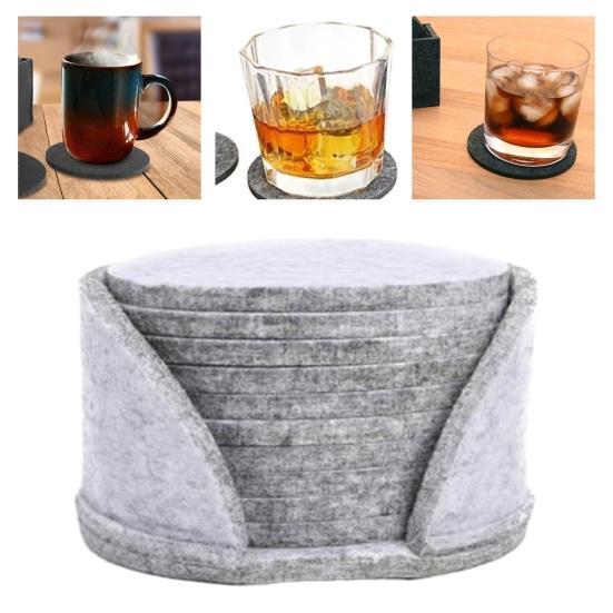 10 шт. фетровые подставки, теплоизоляция, водопоглощение, защита от ожогов, чашка, бутылка для напитков, противоскользящие салфетки