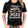 ZIMOXUAN Гордая жена выпускника 2023 года. Забавные футболки «Гордая жена».