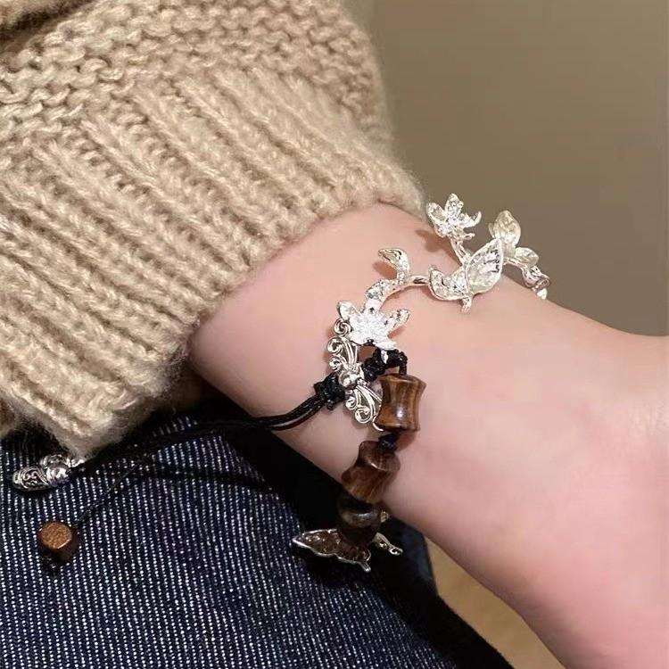 Pendant Exotic Butterfly Bracelet Handwoven From Alloy With Ethnic Flair Women For