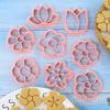 8Pcs/Set 3D Flower Shape Cookie Cutters Plastic Biscuit Mold Cookie Stamp DIY Fondant Cake Mould Baking Pastry Bakeware Kitchen Supplies