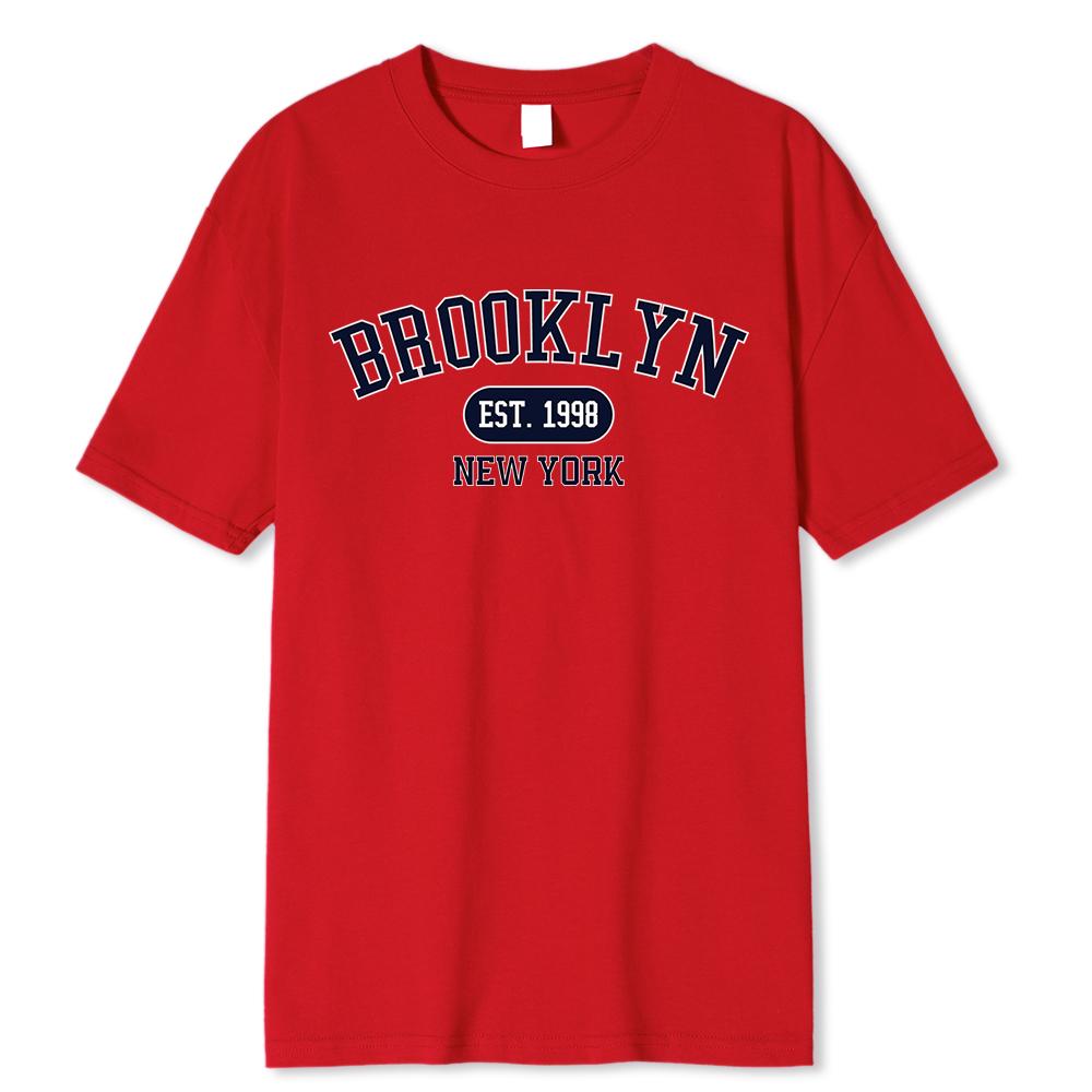 Brooklyn Est.1998 New York Printed Men T-Shirts 100% Cotton Breathable Top Fashion Harajuku Breathable T-Shirt