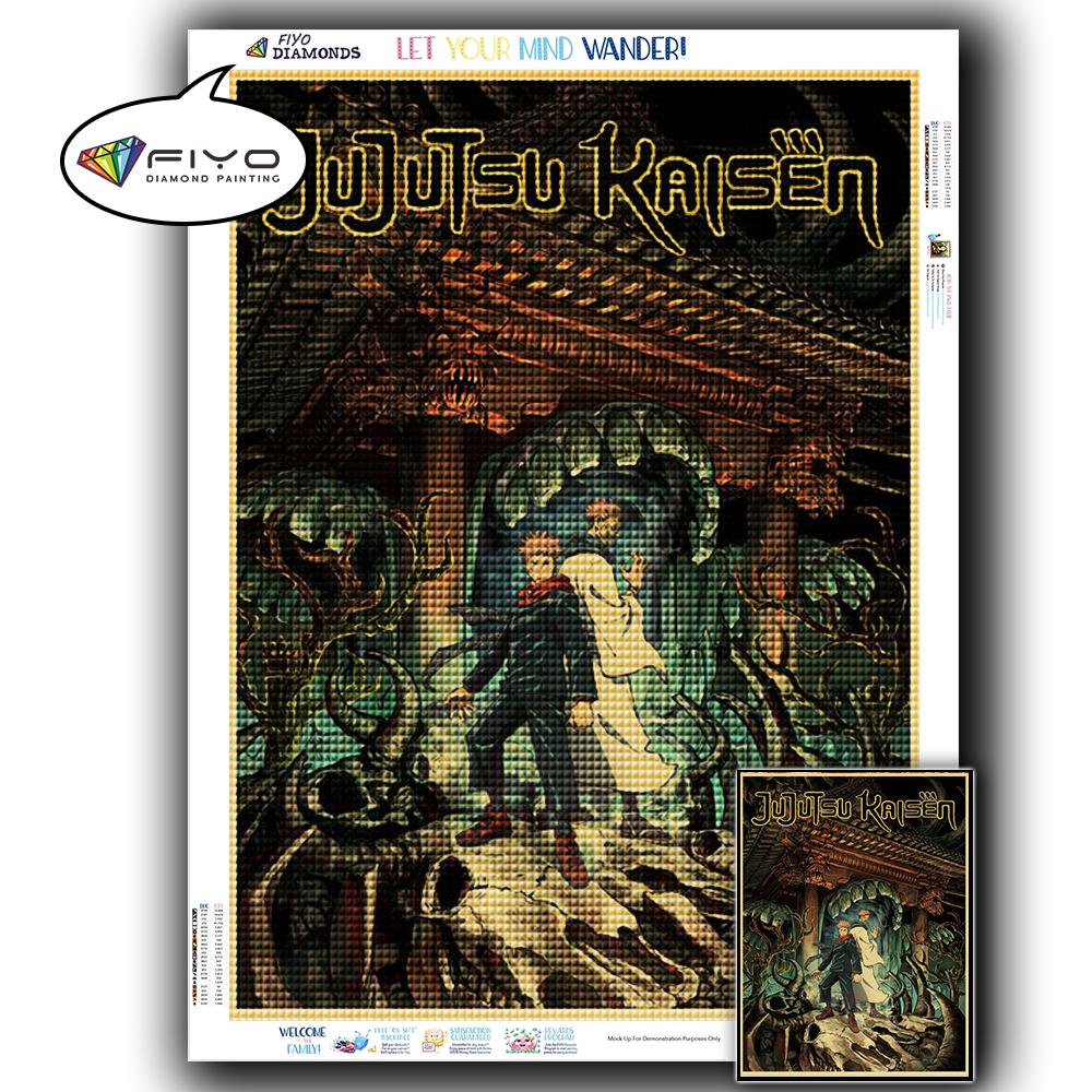 5D DIY Алмазная вышивка Аниме Дзюдзюцу Кайсен Картина Стразы Алмазная живопись Бумага Винтаж Плакат Алмазная мозаика Рукоделие Домашний декор