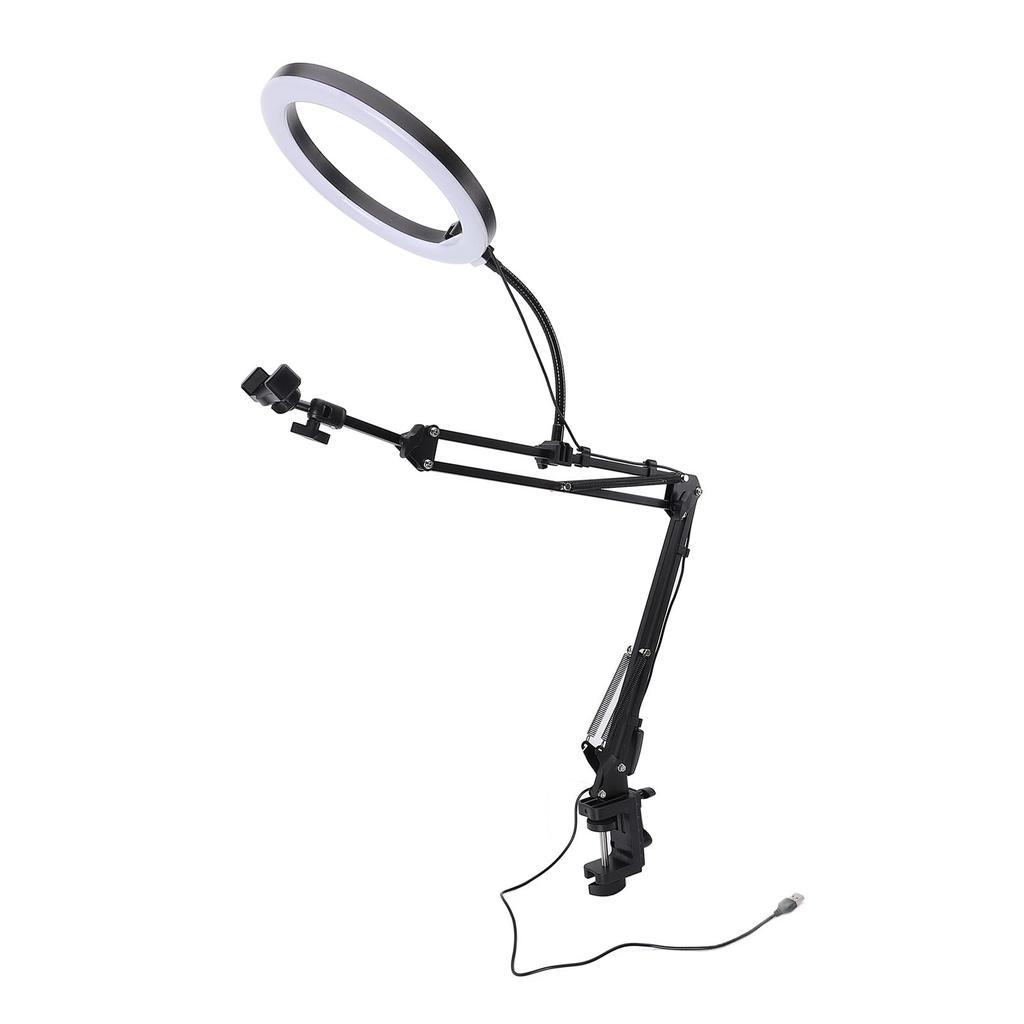 Кольцевой светильник с зажимом, накладной, с держателем для телефона, максимальная толщина зажима 4,5 см для настольного Li