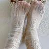 Ruffled Floral Lace Mid-Tube Japanese JK White Summer Socks for Women