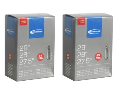 Набор из 2 легких камер SCHWALBE 19A-SV для покрышек 27.5x2.00/2.35, 28x1.5/2.40 и 29x1.75/2.40 с клапанами Presta 40 мм [Импортный]