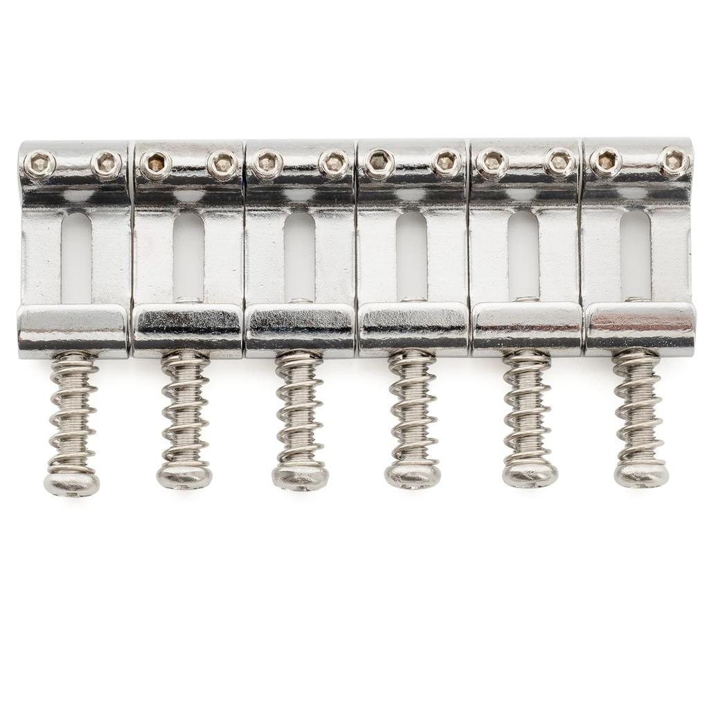 Musiclily Ultra Hardened Steel Vintage Bridge Saddles for Strat Electric Chrome of 10.5mm Guitar, (Set 6)