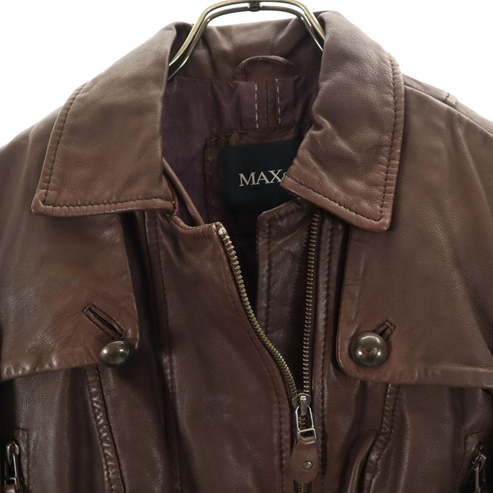 Кожаная куртка MAX&CO 38 Коричневая Женская Б/у
