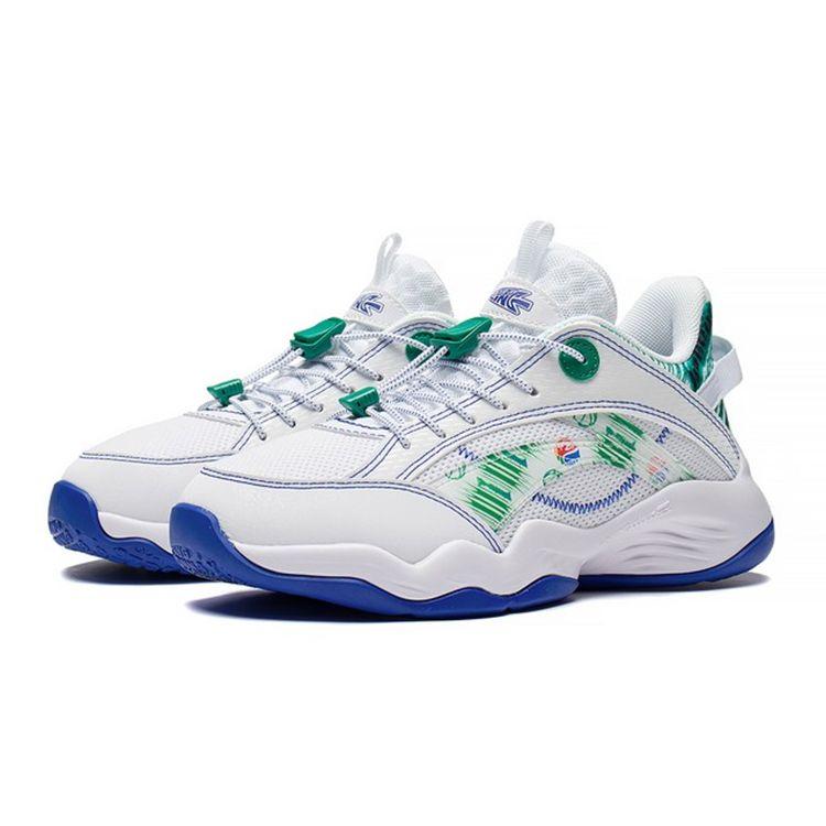 Li Ning Comfortable Lightweight Low-Top Basketball Shoes Kids Sneakers White Green YKBS052-53