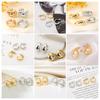 Trendy Water Drop C-Shaped Lightweight Stud Earrings with Versatile Bean Ear Cuffs
