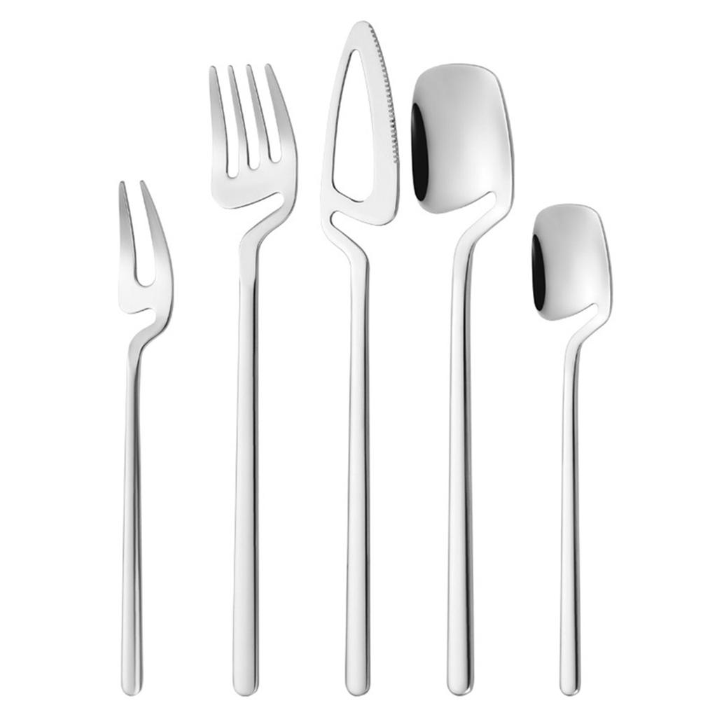 Spoon Fork Dinnerware Set Versatile Use 5Pcs Cutlery Set