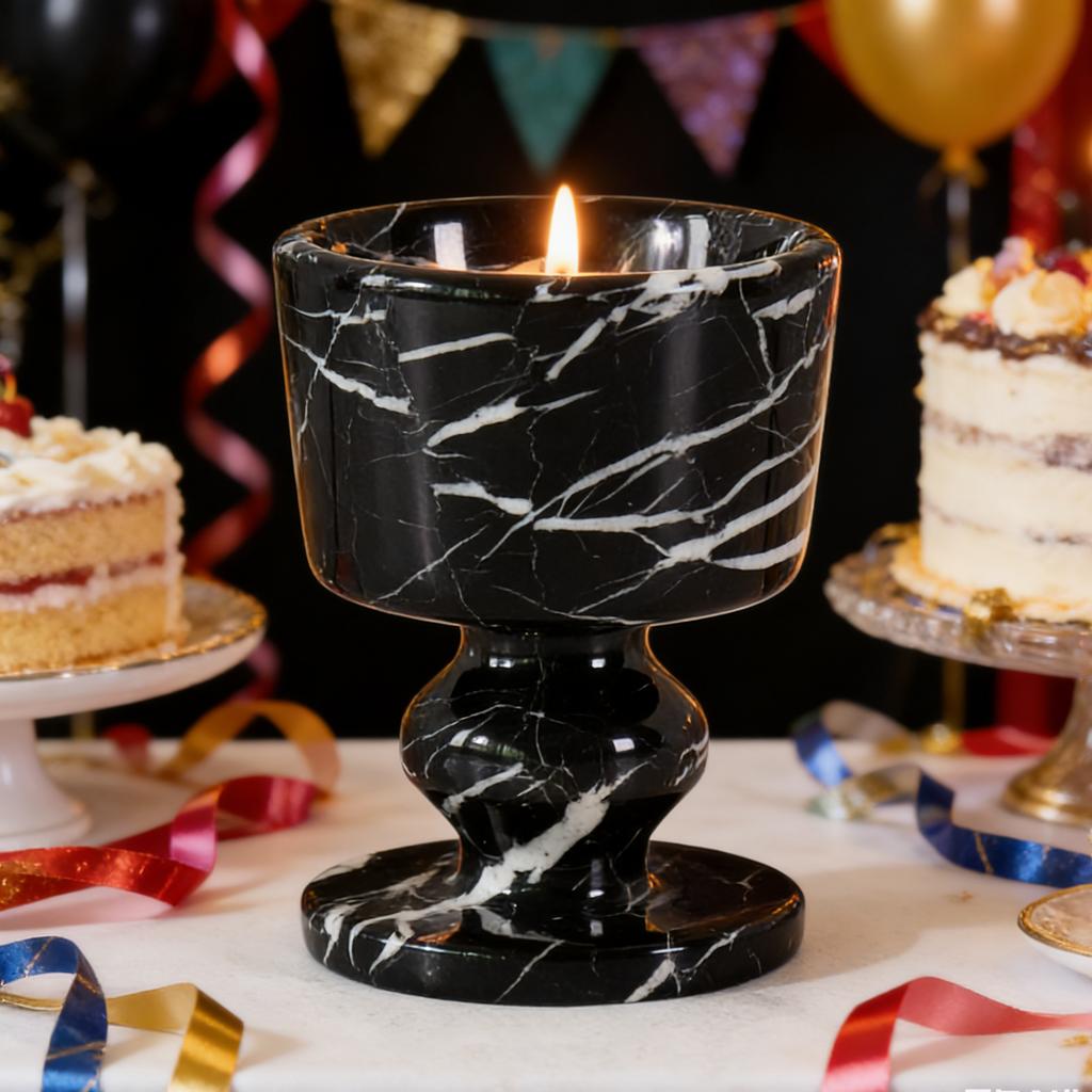 Marble Scented Candlestick Holder-Handmade Heat Resistant Eco-Friendly Home Decor for Valentine's Day & Easter