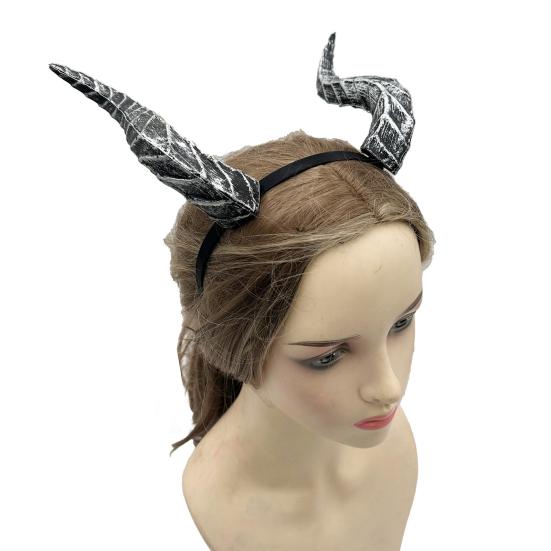 Gothic Devil Horn Headband Imitation Fake Bull Horns Hair Hoop Halloween Dress Up Hair Accessories for Halloween Cosplay Carnival