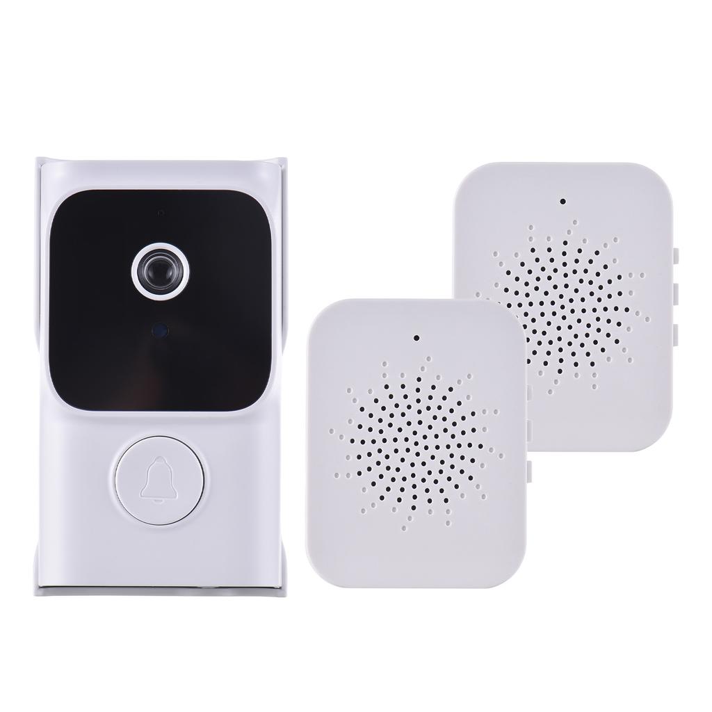 WiFi Smart Doorbell Ring Door Camera with 2 Dingdong Chime TY App Control Infrared Night Viewing Rechargeable Video
