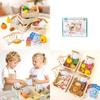 Wooden Simulation Boxed Fruit Bread Sea Food Vegetables Children Toys Set For Kids Imaginative Cooking Fun