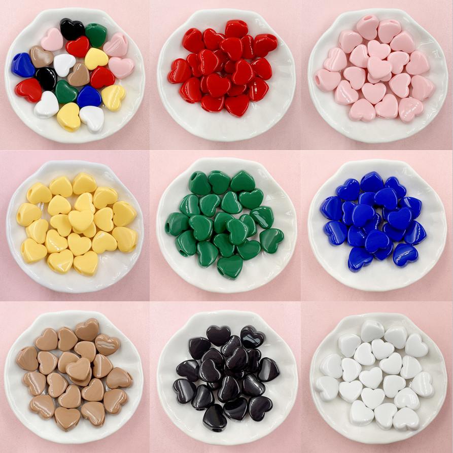 Креативные аксессуары в форме сердца, граненые подвески, материалы для браслетов, сережек, ювелирных изделий, 20 шт., макароны, цветные акрилы, своими руками, 11,7*13,5 мм, свободные бусины