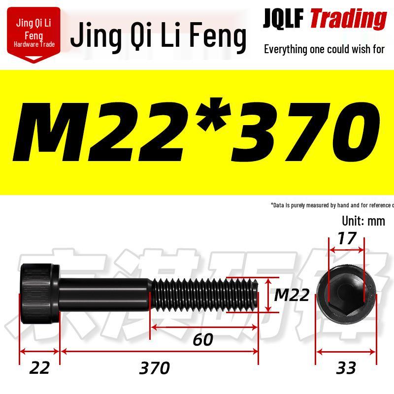 M20-M27 High Strength Blackened Hex Socket Head Cap Screw with Knurled Cylindrical Half Thread