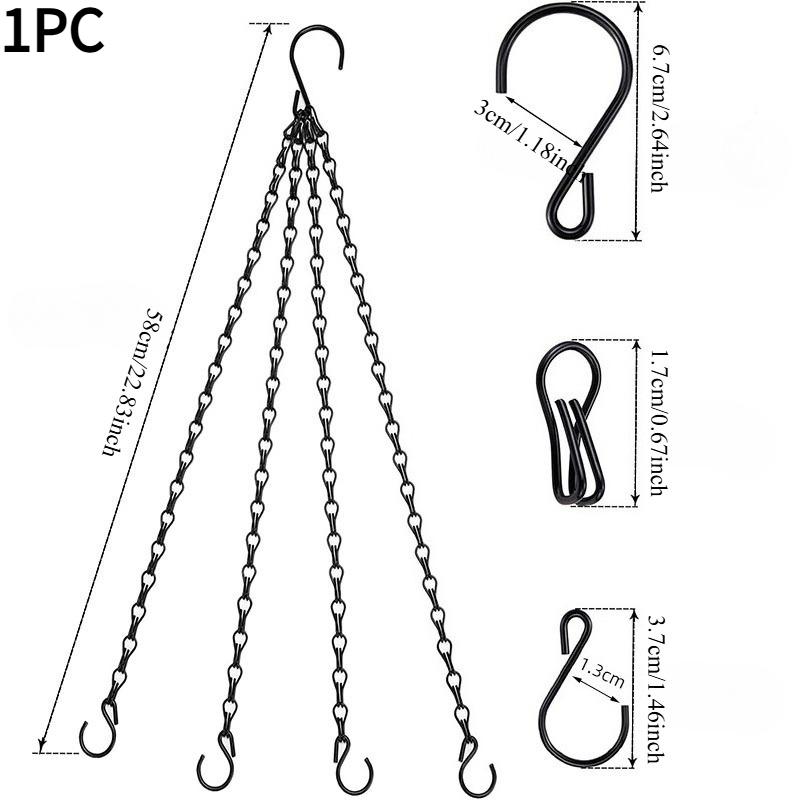 1PC 58cm hot-selling black hanging chain chain, 23-inch hanging pot chain, hanging pot, hanging pot, flower pot hanging chain