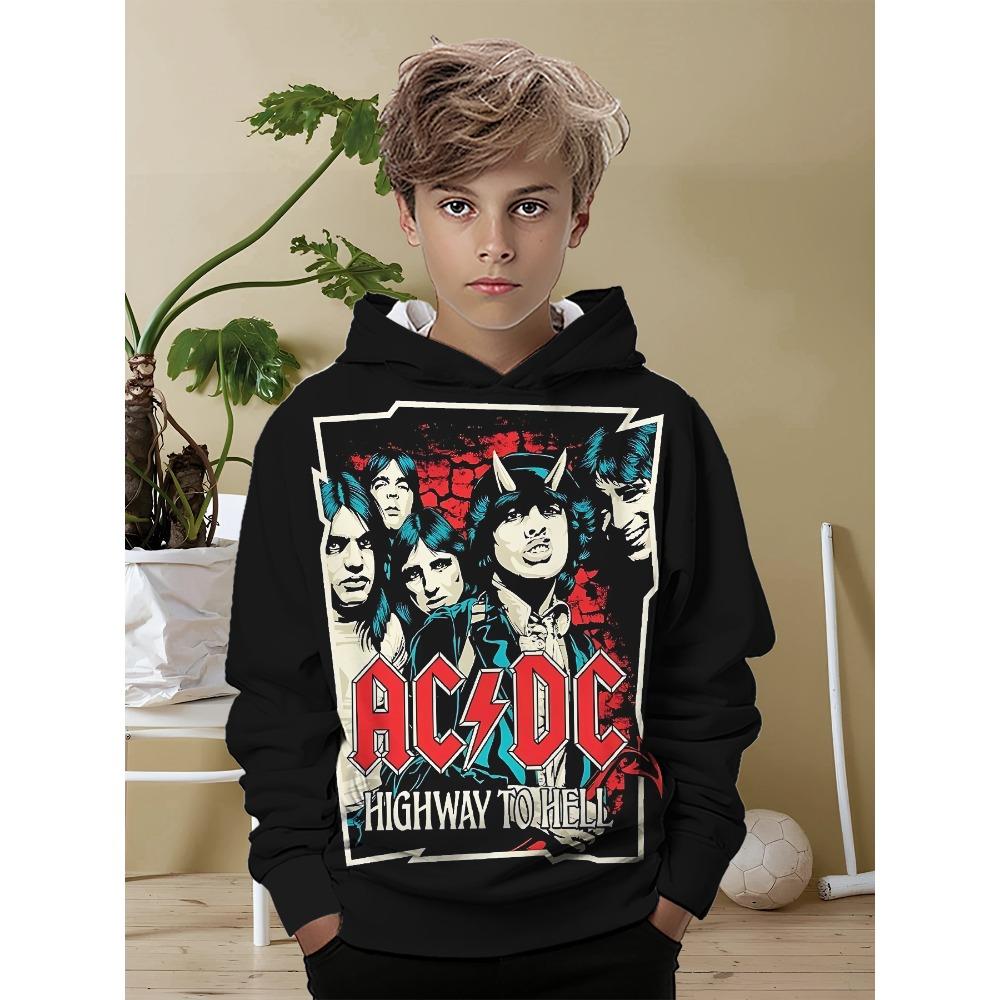 AC-DC Rock Band 3D Print All Seasons Children Casual Sweatshirt Cool Pullover Tops Unisex Clothes Boy Girl Hoodies